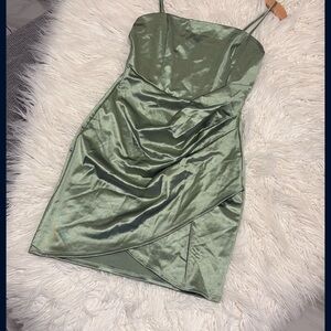 Windsor Green Ruched Bodycon Mini Dress